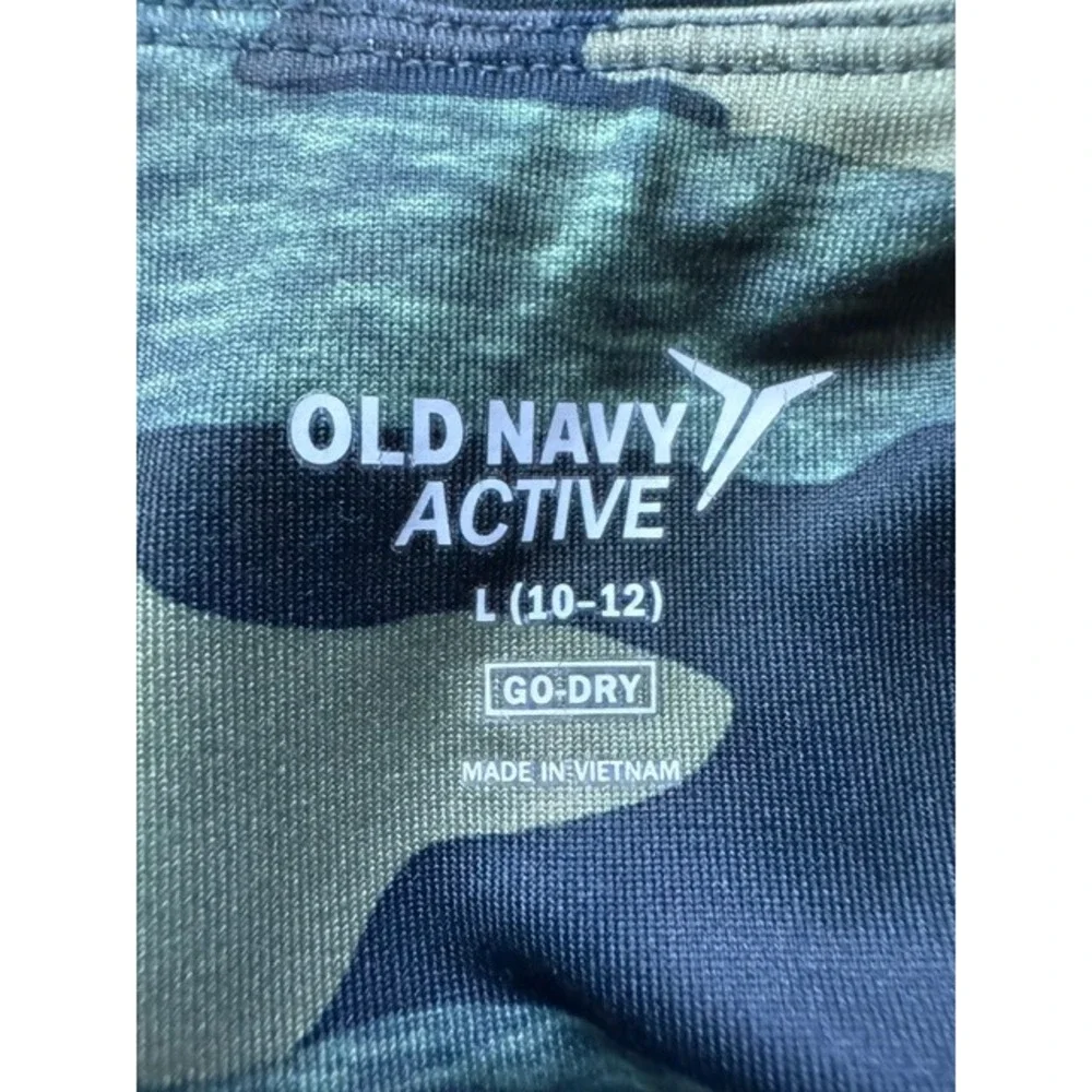 Old Navy Active Girls Green Camo Go-Dry Mesh Panel Athletic Leggings Large 10-12